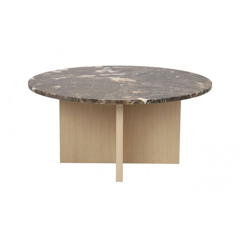 RO Brooksville Coffee Table Round Brown/Whitewash